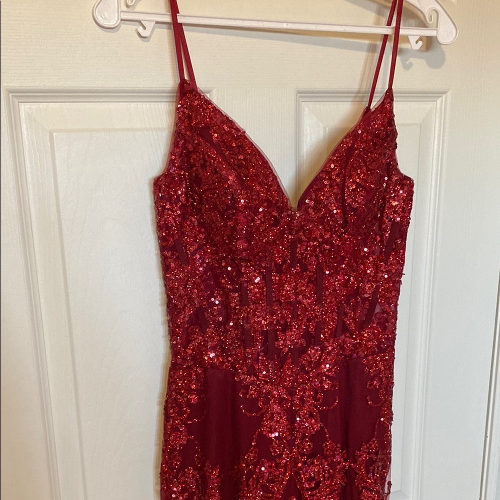 Elegant Red Sequin Dress